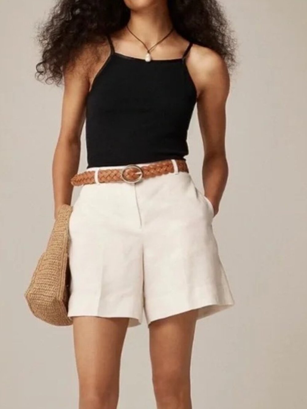 NWT J. Crew 6” Harbor Short in Linen, Small, Natural (Light Beige)